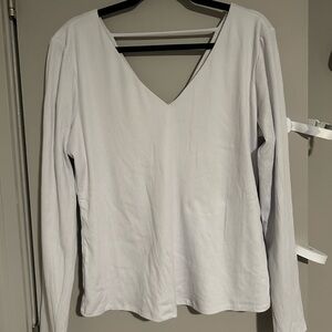 Nine Britton White V-Neck Blouse